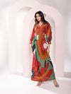 Autumn Printed Cut-out Maxi Dress