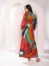 Autumn Printed Cut-out Maxi Dress