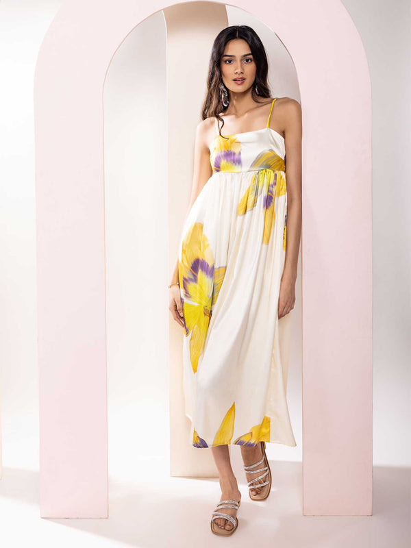 Daisy Printed Strappy Dress