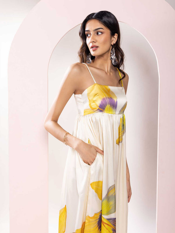 Daisy Printed Strappy Dress