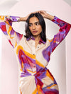 Lavender Printed Wrap Skirt Set (Set of 2)