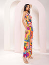 Unique Printed Maxi Dress with Cut-Out Detail