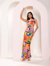 Retro Printed Cutout Maxi Dress for Women