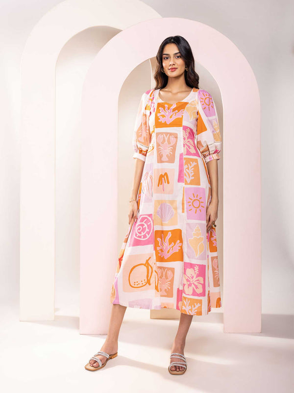 Shelly Printed Midi Dress