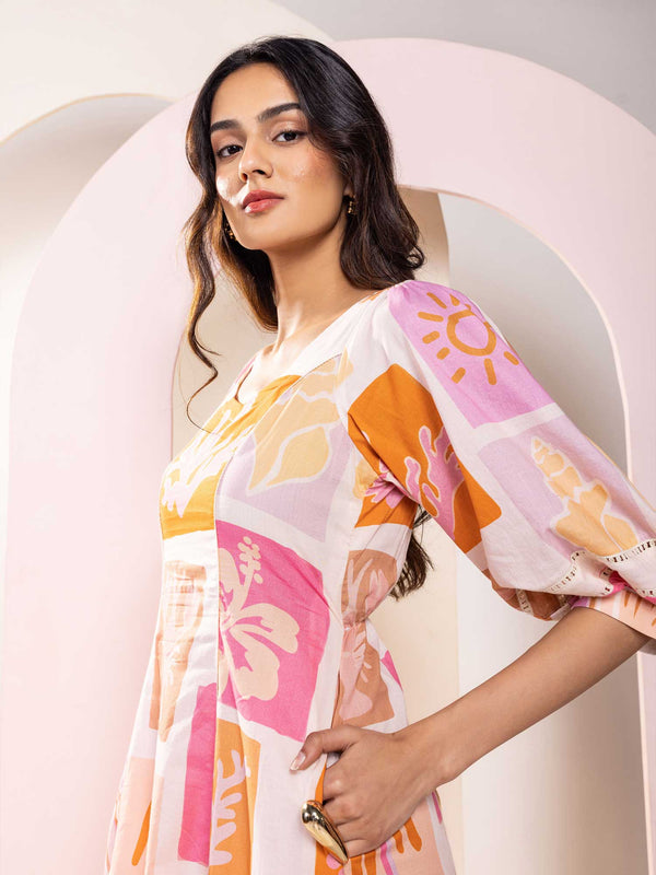 Shelly Printed Midi Dress