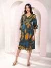 Rio Printed Cut-out Midi Dress