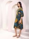 Rio Printed Cut-out Midi Dress