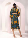 Rio Printed Cut-out Midi Dress