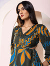 Rio Printed Cut-out Midi Dress