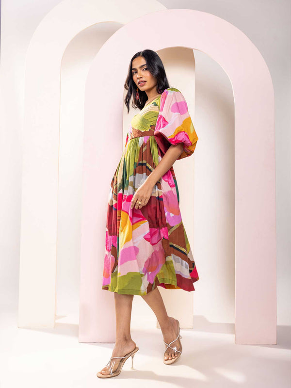 Floradise Printed Midi Dress