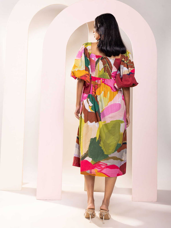 Floradise Printed Midi Dress
