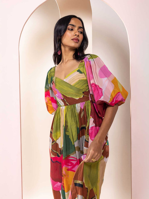 Floradise Printed Midi Dress