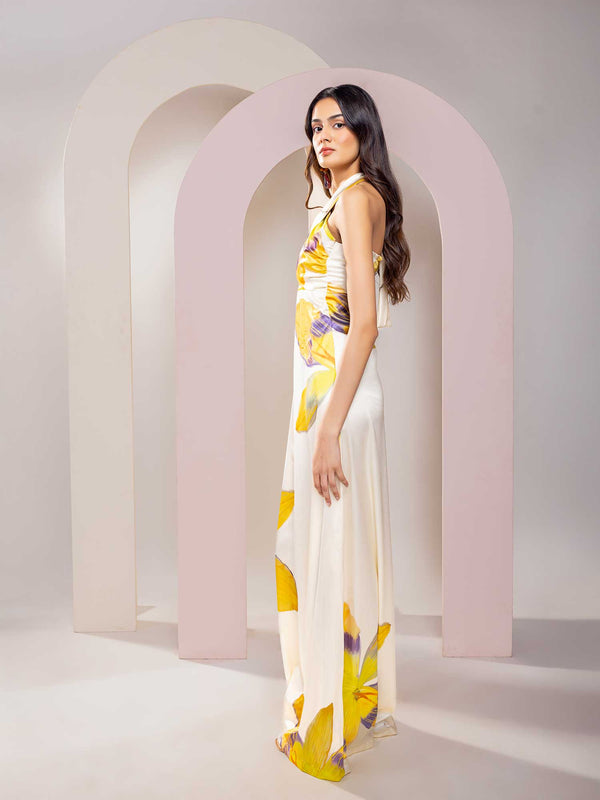 Daisy Printed Strappy Maxi Dress