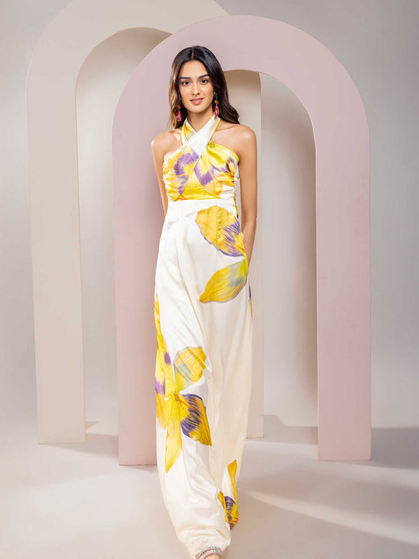 Daisy Printed Strappy Maxi Dress