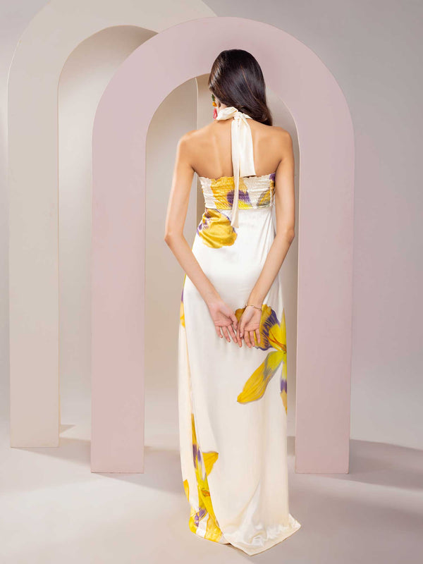 Daisy Printed Strappy Maxi Dress
