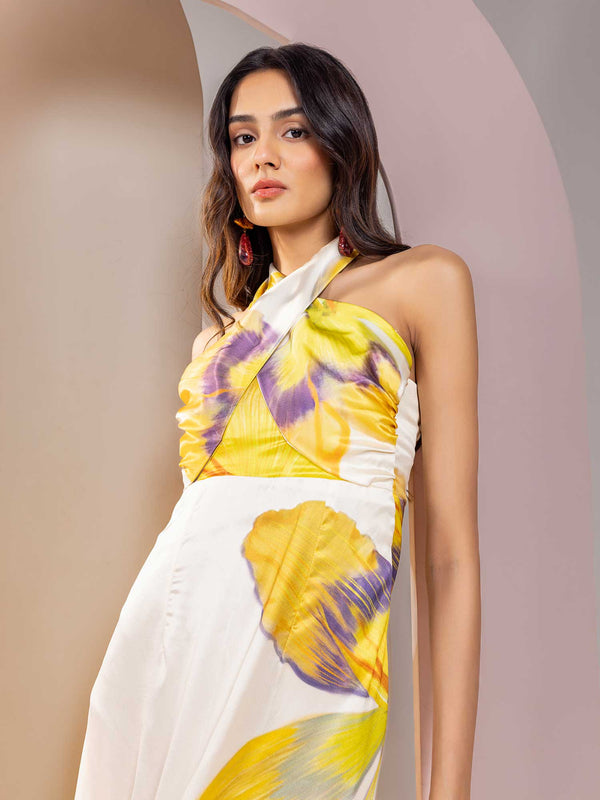 Daisy Printed Strappy Maxi Dress