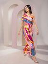 Fresco Printed One Shoulder Dress