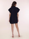 Navy Denim Mini Shirt Dress