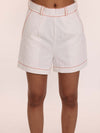 Stylish White Denim Shorts for women with pockets