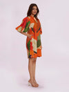 Jungle Printed Mini Dress with Balloon Sleeves