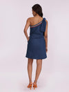 Blue Denim One Shoulder Dress