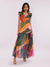Leafy Printed Ruffled Sleeves Maxi Dress