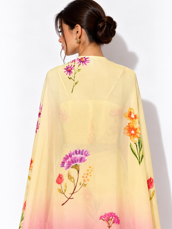 Blossom Printed Drape Skirt Set