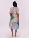 Women's printed tiered dress back view