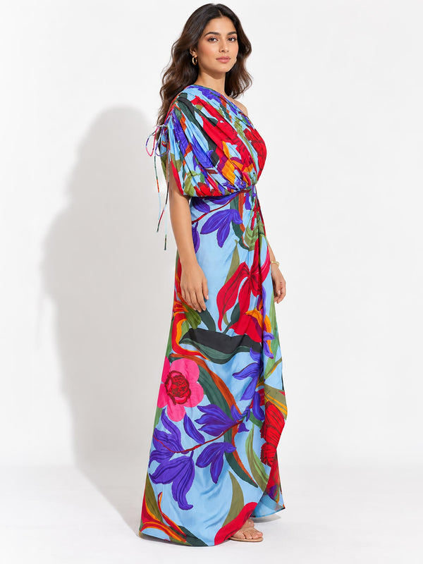 Periwinkle Draped Maxi Dress