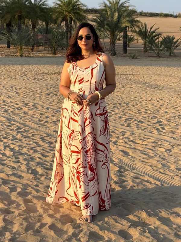 Peony Printed Maxi Dress
