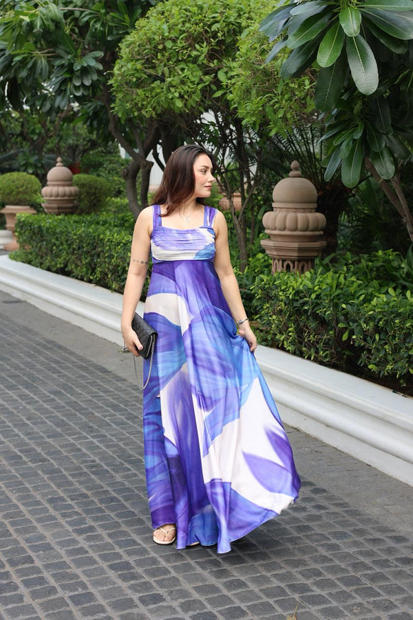 Ciel Printed Pleated Maxi Dress