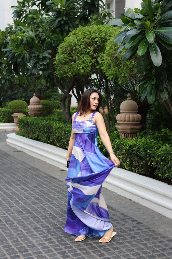 Ciel Printed Pleated Maxi Dress