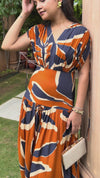 Nero Printed Pleated Maxi Dress